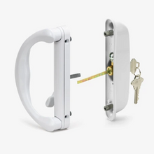 Load image into Gallery viewer, Sliding Patio Glass Door Keyed Mortise Style Handle Set, 4-15/16″ Hole Spacing
